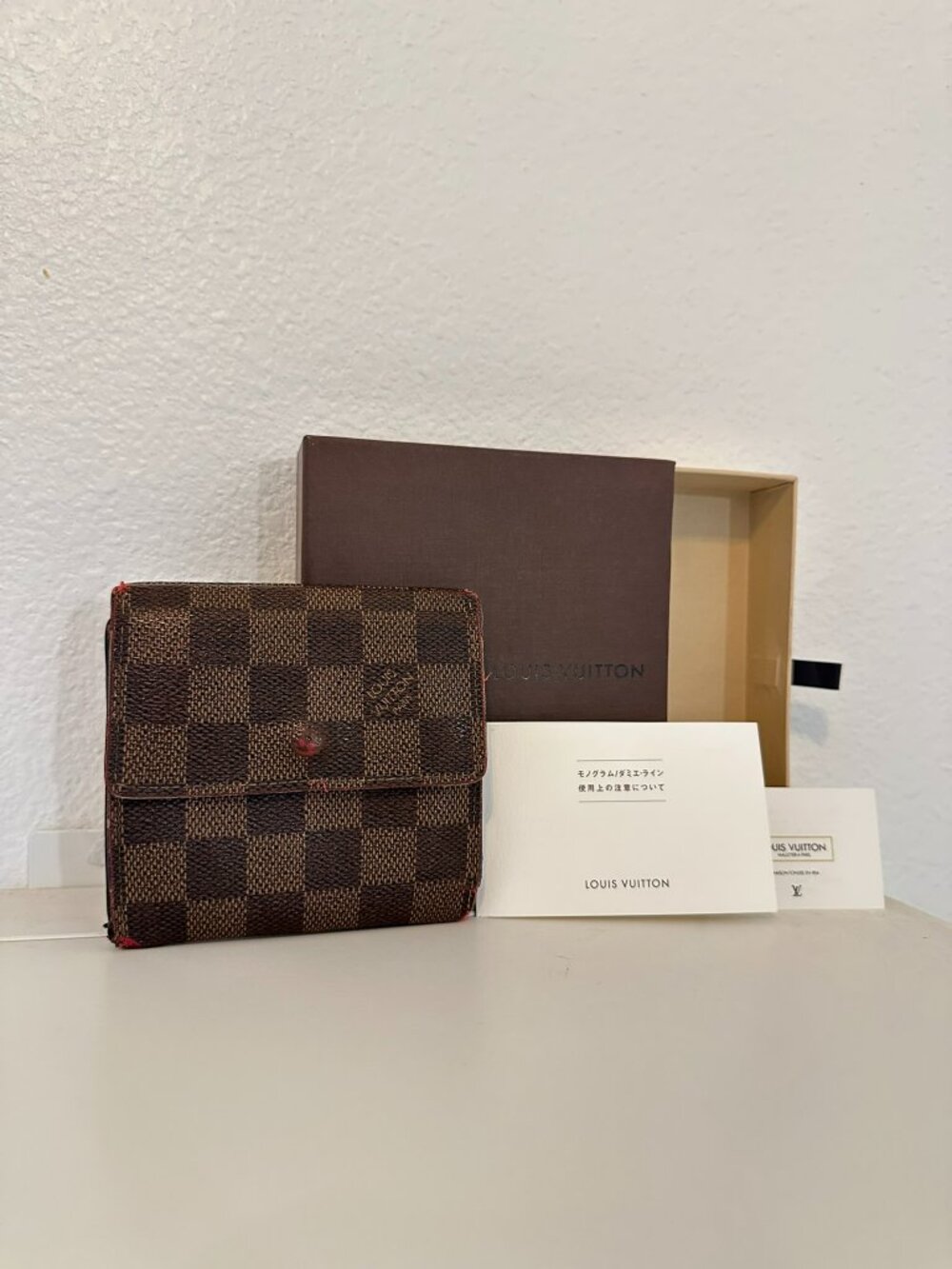 Louis Vuitton Damier Ebene Elise Trifold Wallet with Box – Compact & Spacious –